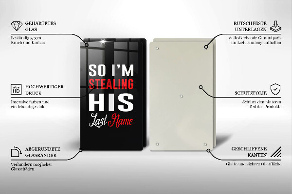 Skleněná krájecí deska Nápis věta vzor