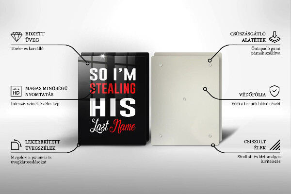 Skleněná krájecí deska Nápis věta vzor