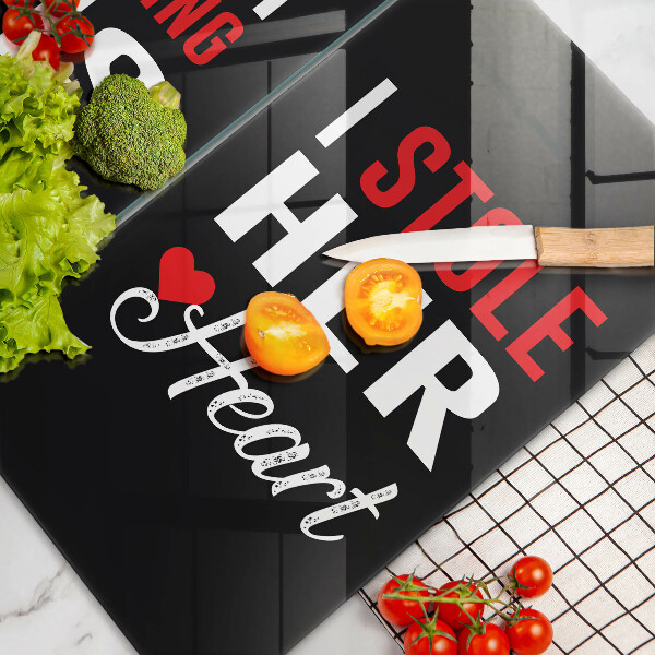 Skleněná krájecí deska Nápis věta vzor