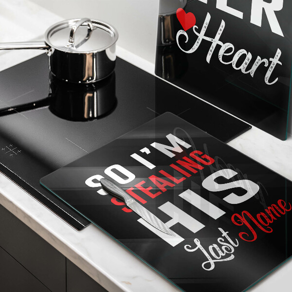 Skleněná krájecí deska Nápis věta vzor