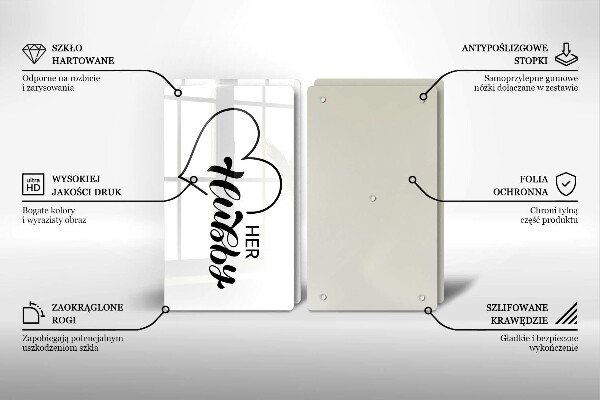 Skleněná krájecí deska Nápis věta vzor