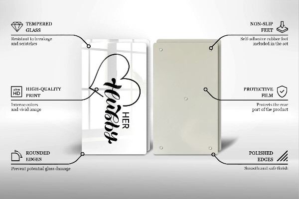 Skleněná krájecí deska Nápis věta vzor