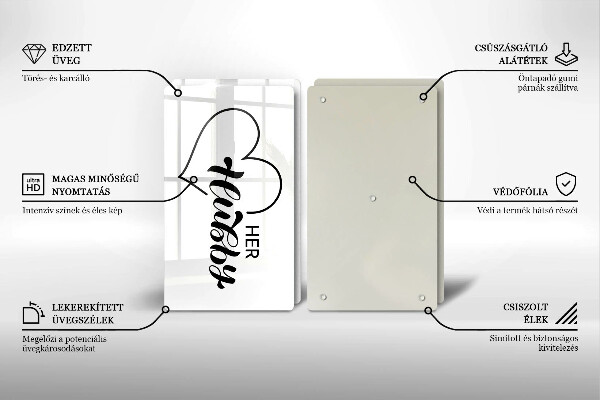 Skleněná krájecí deska Nápis věta vzor