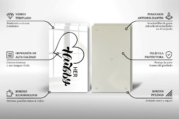 Skleněná krájecí deska Nápis věta vzor