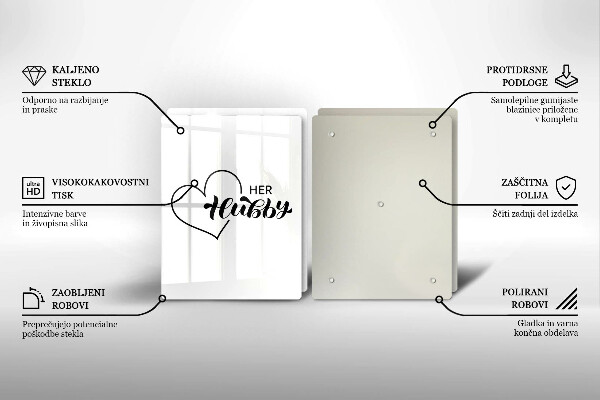 Skleněná krájecí deska Nápis věta vzor