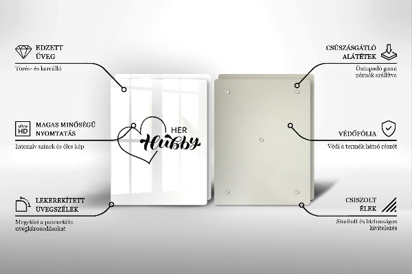 Skleněná krájecí deska Nápis věta vzor