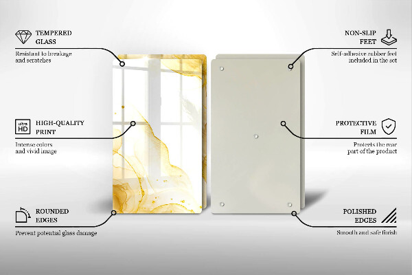 Skleněná krájecí deska Zlatá abstrakce