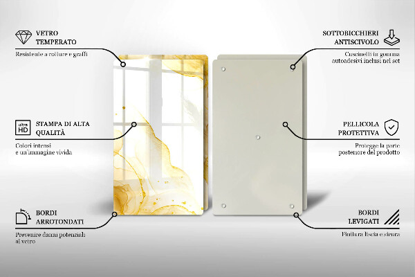 Skleněná krájecí deska Zlatá abstrakce