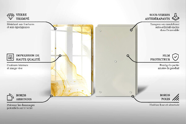 Skleněná krájecí deska Zlatá abstrakce