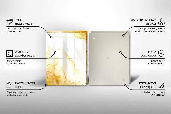 Skleněná krájecí deska Zlatá abstrakce