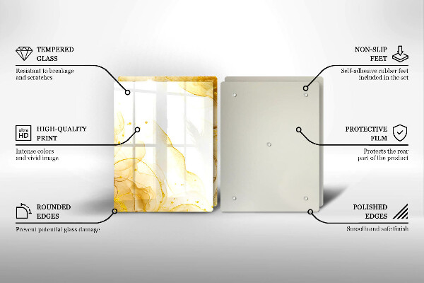 Skleněná krájecí deska Zlatá abstrakce