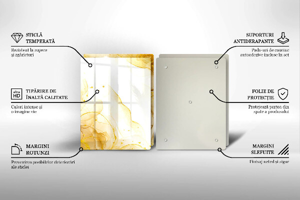 Skleněná krájecí deska Zlatá abstrakce