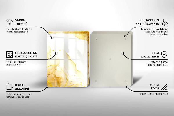 Skleněná krájecí deska Zlatá abstrakce