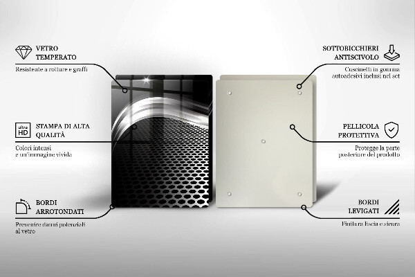 Skleněná krájecí deska Kovová konstrukce