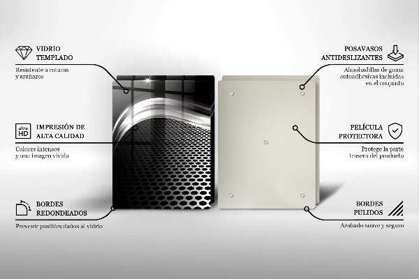 Skleněná krájecí deska Kovová konstrukce