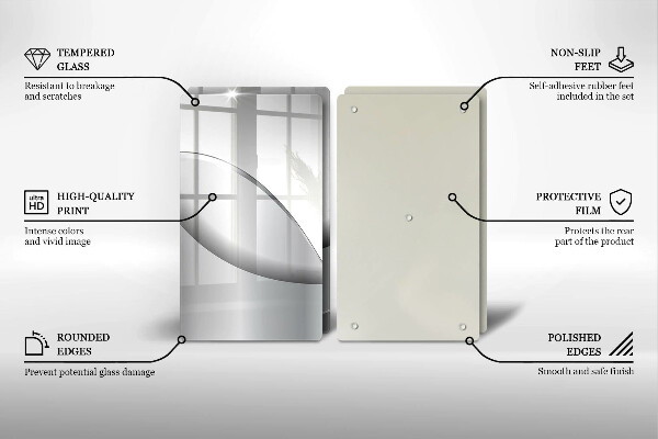 Skleněná krájecí deska Abstraktní linie designu