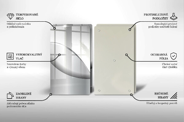 Skleněná krájecí deska Abstraktní linie designu