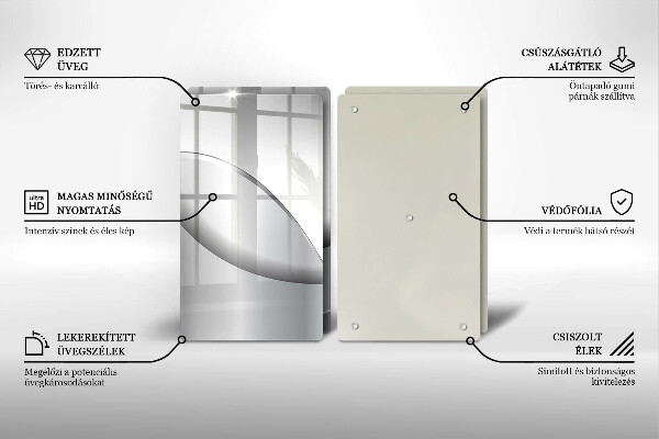 Skleněná krájecí deska Abstraktní linie designu