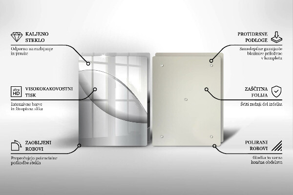 Skleněná krájecí deska Abstraktní linie designu
