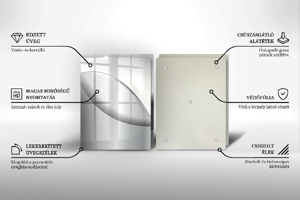 Skleněná krájecí deska Abstraktní linie designu