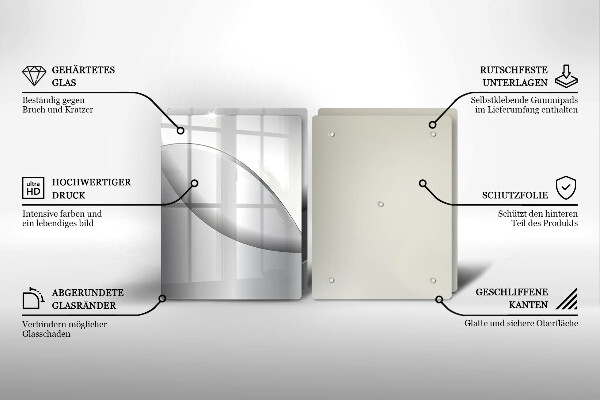 Skleněná krájecí deska Abstraktní linie designu
