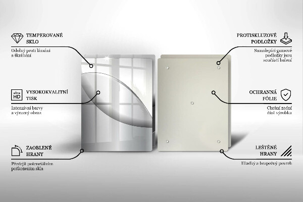 Skleněná krájecí deska Abstraktní linie designu