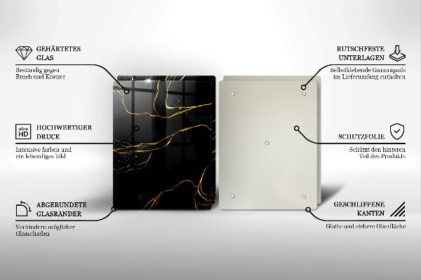 Skleněná krájecí deska Černý mramor