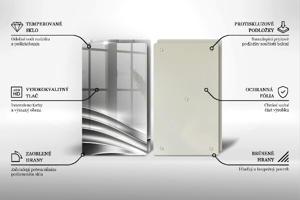 Krájecí prkénko skleněné Kovová konstrukce