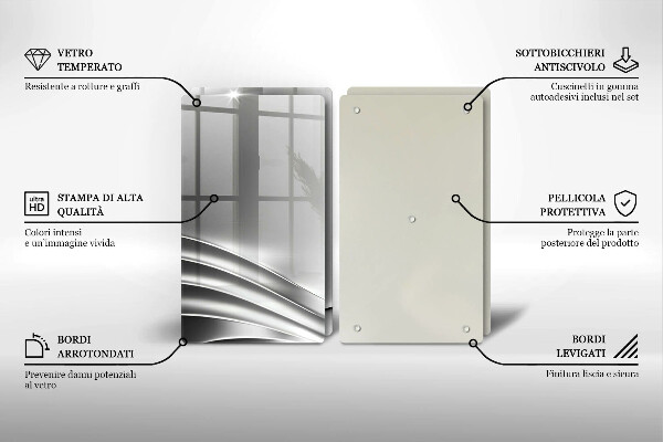 Krájecí prkénko skleněné Kovová konstrukce