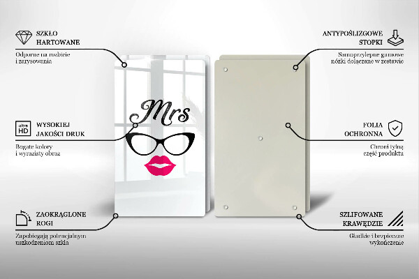 Krájecí prkénko skleněné Mrs mr