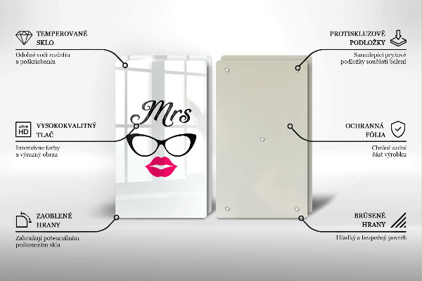 Krájecí prkénko skleněné Mrs mr