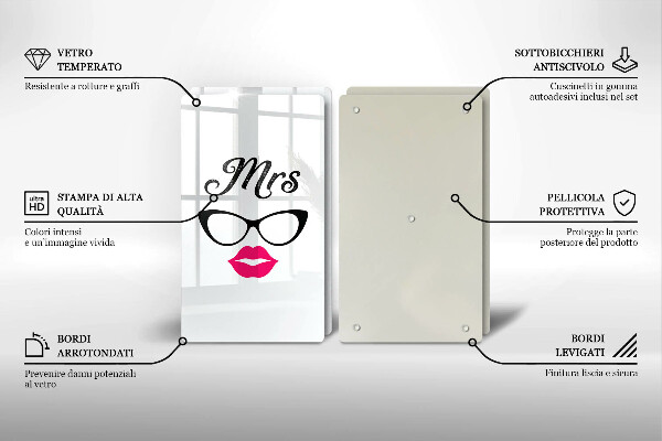 Krájecí prkénko skleněné Mrs mr