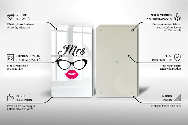 Krájecí prkénko skleněné Mrs mr