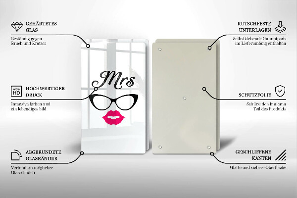 Krájecí prkénko skleněné Mrs mr