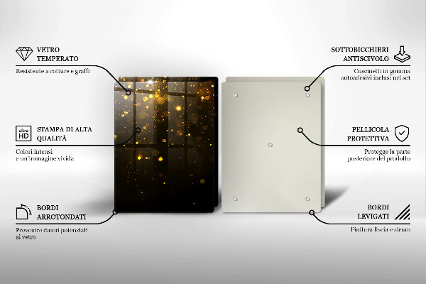 Skleněné krájecí prkénko Zlaté třpytky