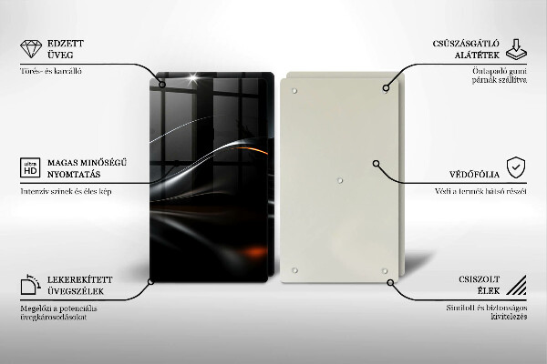 Skleněné krájecí prkénko Abstraktní 3d design