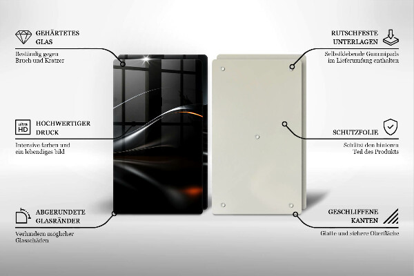 Skleněné krájecí prkénko Abstraktní 3d design