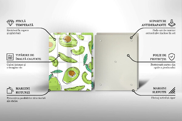 Skleněná krájecí deska Avokádo a hruška