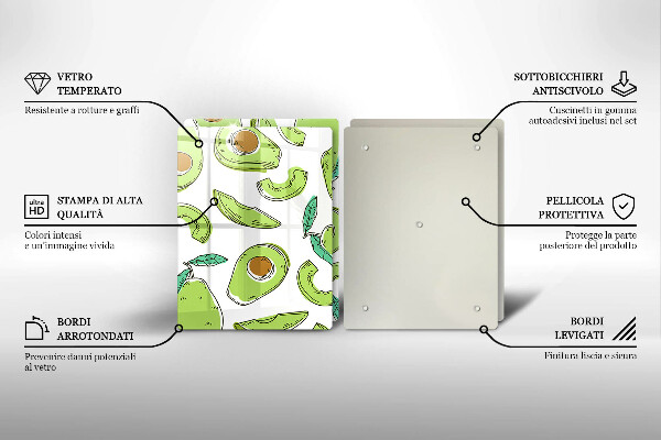 Skleněná krájecí deska Avokádo a hruška