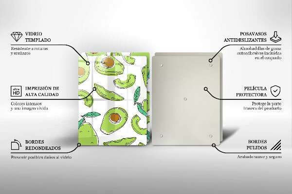 Skleněná krájecí deska Avokádo a hruška