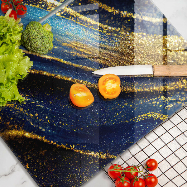 Skleněné krájecí prkénko Námořnická modrá abstrakce