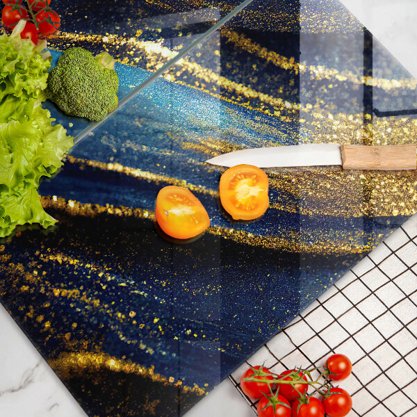 Skleněné krájecí prkénko Námořnická modrá abstrakce