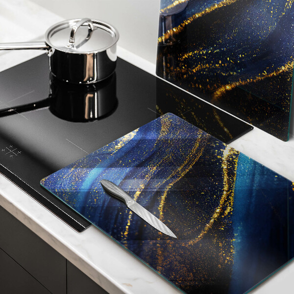 Skleněné krájecí prkénko Námořnická modrá abstrakce