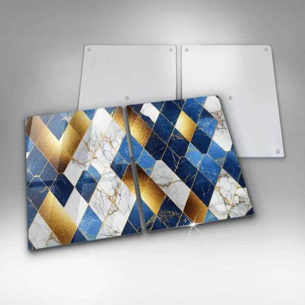 Skleněné krájecí prkénko Zlaté mramorové kosočtverce