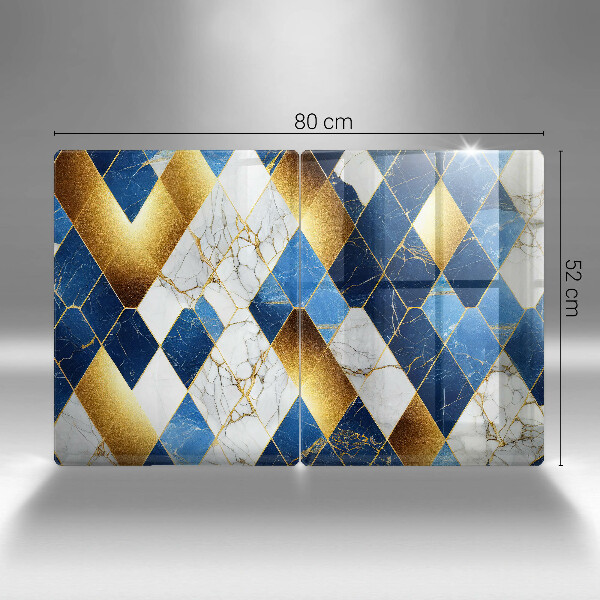 Skleněné krájecí prkénko Zlaté mramorové kosočtverce