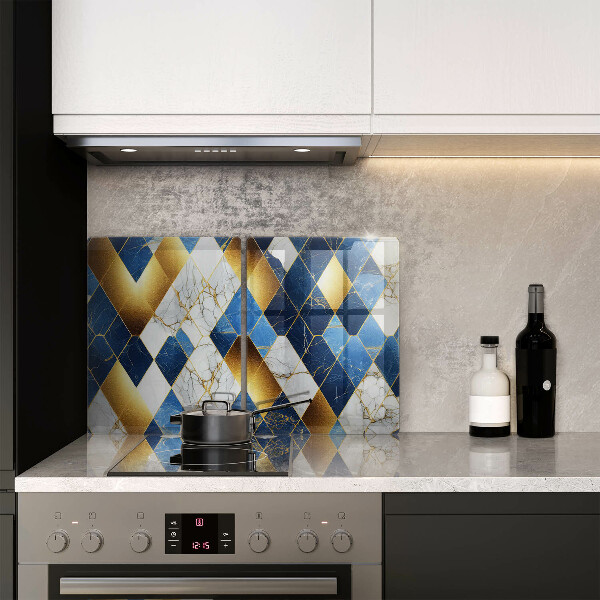 Skleněné krájecí prkénko Zlaté mramorové kosočtverce