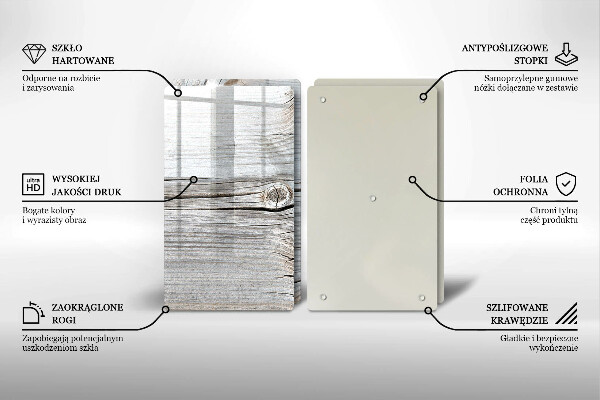 Skleněné krájecí prkénko Světlá struktura dřeva