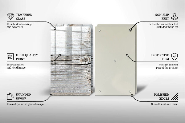 Skleněné krájecí prkénko Světlá struktura dřeva