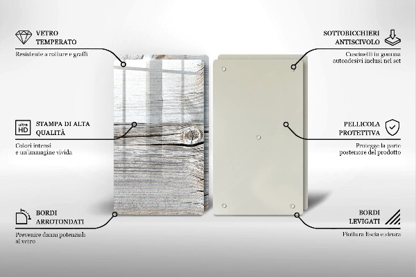 Skleněné krájecí prkénko Světlá struktura dřeva