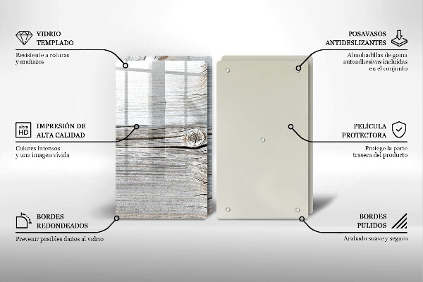 Skleněné krájecí prkénko Světlá struktura dřeva